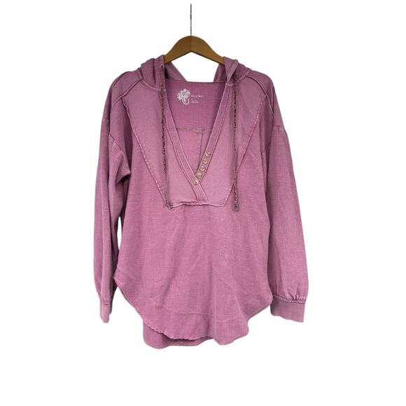 Pilcro And The Letterpress Mauve Pink Pullover V Neck Yoga Layer Womens Medium - Picture 1 of 7